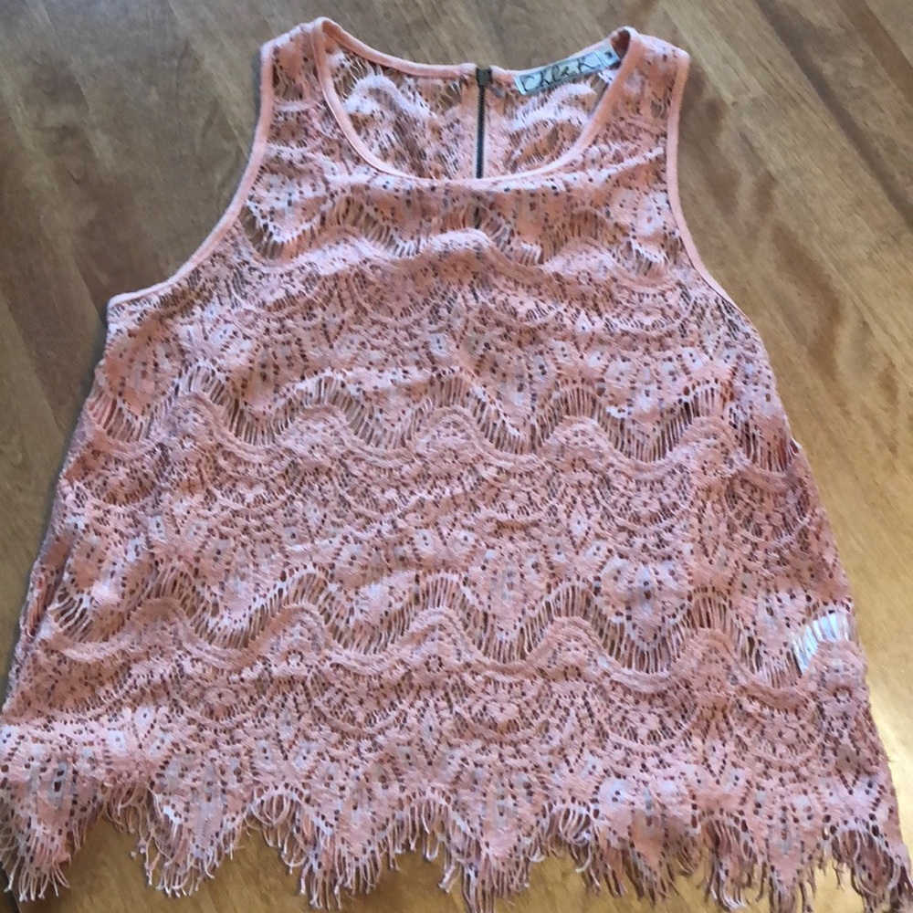 Orange crocheted crop